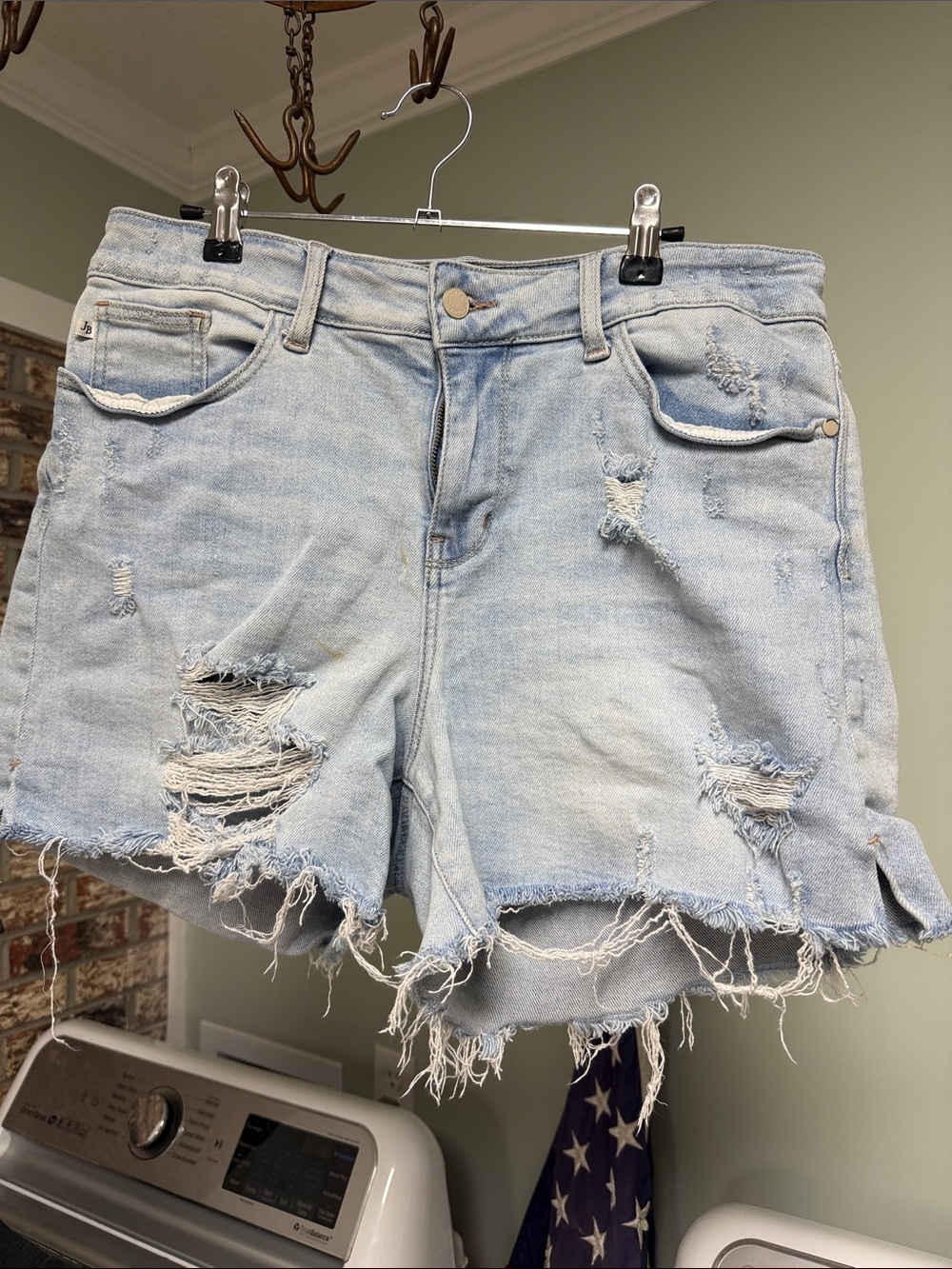 Judy Blue Light Wash Distressed Denim Shorts